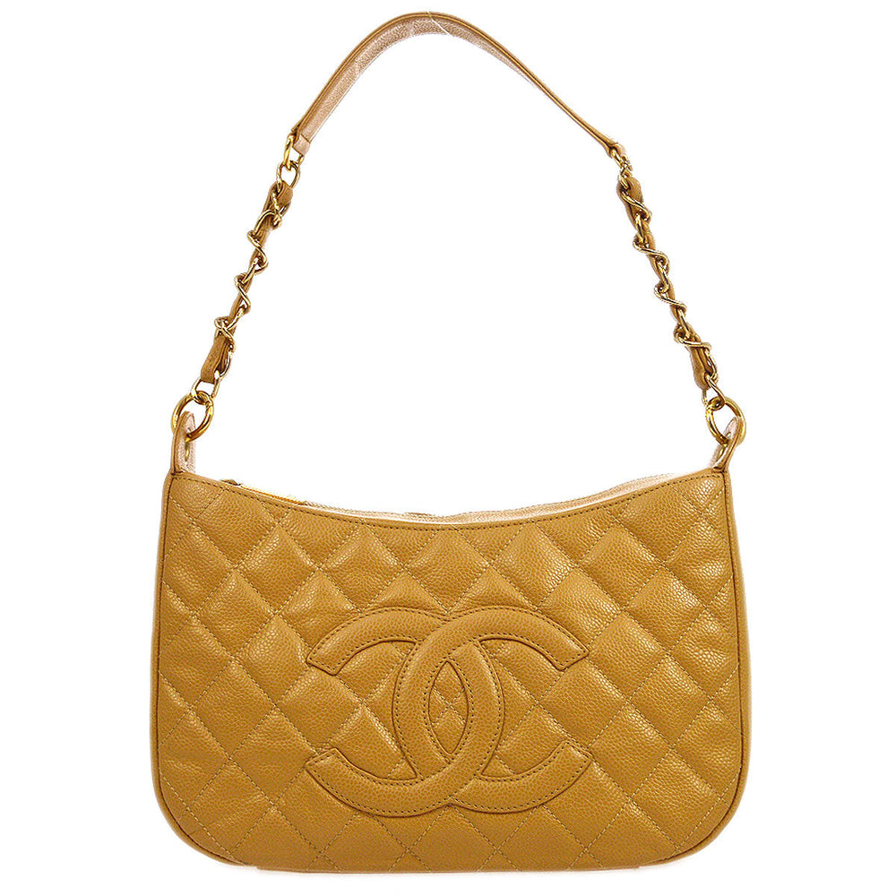 CHANEL 2004-2005 Hobo Bag Beige Caviar – Accessorio premium elegante