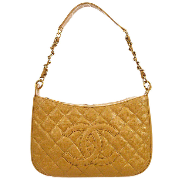 CHANEL 2004-2005 Hobo Bag Beige Caviar – Accessorio premium elegante