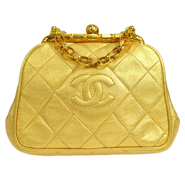 CHANEL 1989-1991 Diamond Kissklock Shoulder Bag – Accessorio premium elegante