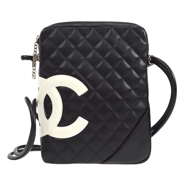 CHANEL 2004-2005 Cambon Ligne Shoulder Bag Black Calfskin – Accessorio premium elegante