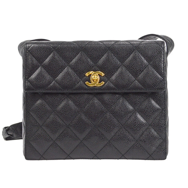 CHANEL 1996-1997 Flap Box Shoulder Bag Small Black Caviar – Accessorio premium elegante