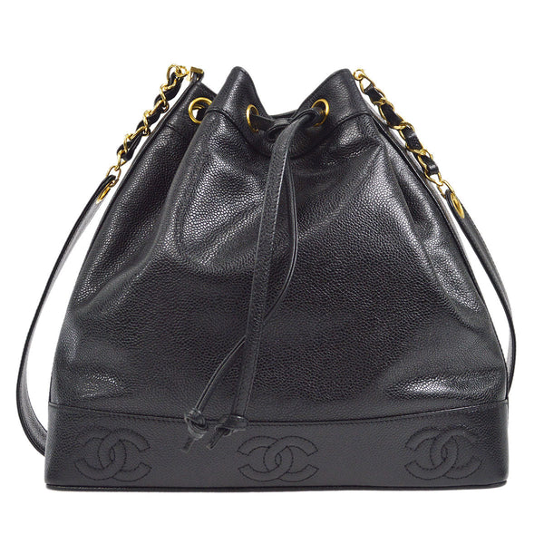 CHANEL 1994-1996 Triple CC Shoulder Bag Black Caviar – Accessorio premium elegante