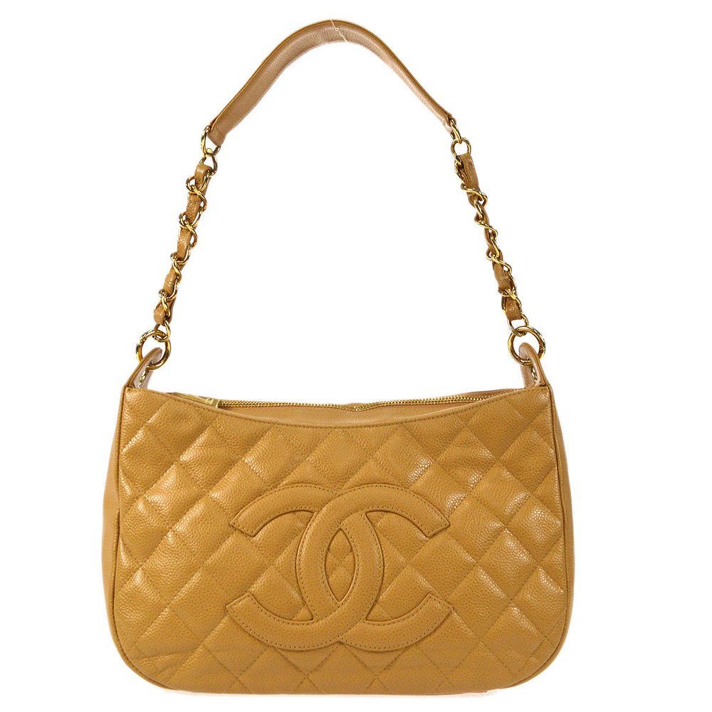 CHANEL 2004-2005 Hobo Bag Camel Caviar – Accessorio premium elegante