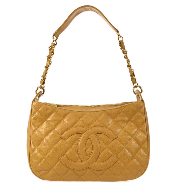 CHANEL 2004-2005 Hobo Bag Camel Caviar – Accessorio premium elegante