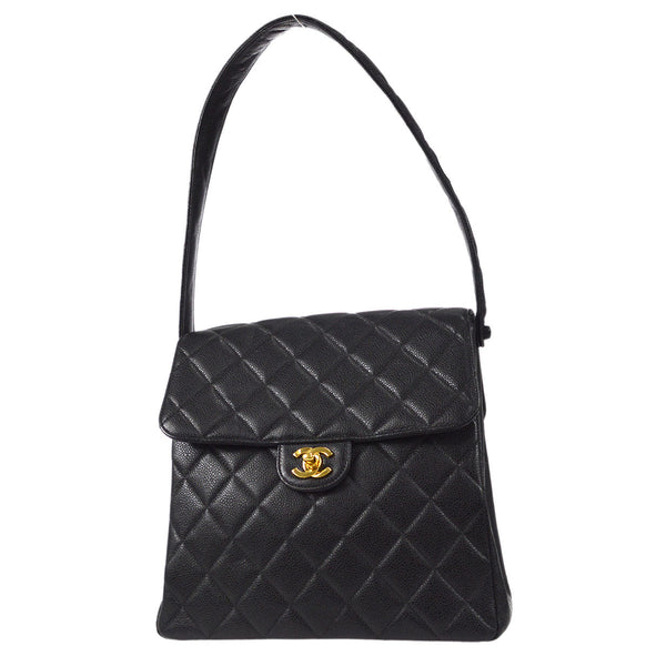 CHANEL 1996-1997 Double Side Classic Flap Shoulder Bag Medium Black Caviar – Accessorio premium elegante