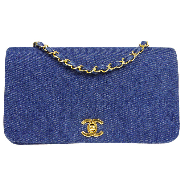CHANEL * Full Flap Chain Shoulder Bag Indigo Denim – Accessorio premium elegante