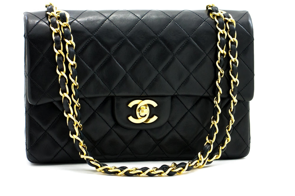 CHANEL 2.55 Double Flap Small Chain Shoulder Bag Black Lambskin h21 – Accessorio premium elegante
