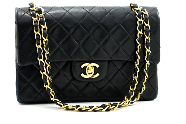 CHANEL 2.55 Double Flap Small Chain Shoulder Bag Black Lambskin h21 – Accessorio premium elegante