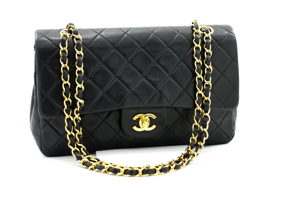 CHANEL 2.55 Double Flap Chain Shoulder Bag Black Lambskin Handbag h50 – Accessorio premium elegante