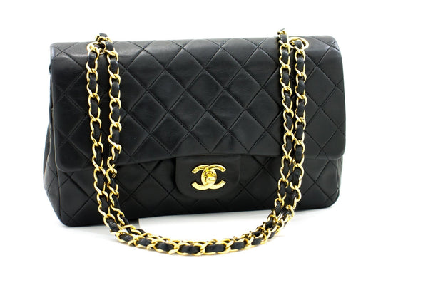CHANEL 2.55 Double Flap Chain Shoulder Bag Black Lambskin Handbag h50 – Accessorio premium elegante