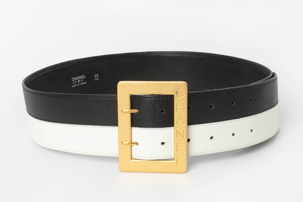 Ceinture en cuir bicolore Chanel – Accessorio premium elegante