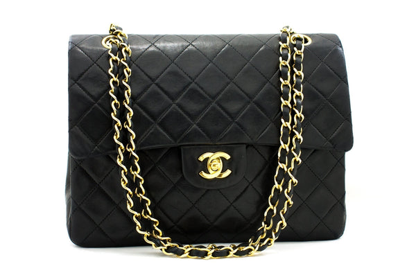 CHANEL 2.55 Double Flap Square Chain Shoulder Bag Black Lambskin i14 – Accessorio premium elegante