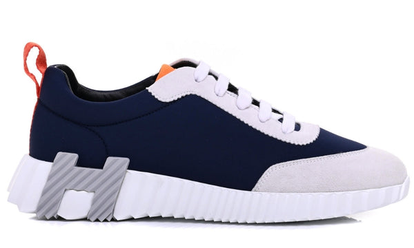 Hermès Suede and Nylon Boucning "Navy Blue/Grey" – Accessorio premium elegante
