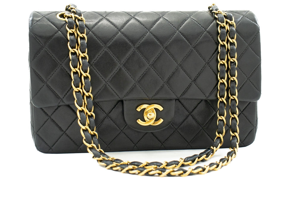 CHANEL 2.55 Double Flap Medium Chain Shoulder Bag Black Lambskin j94 – Accessorio premium elegante