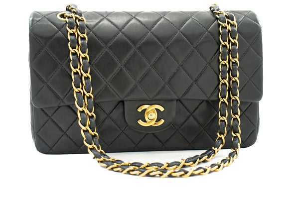 CHANEL 2.55 Double Flap Medium Chain Shoulder Bag Black Lambskin j94 – Accessorio premium elegante