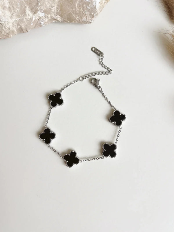 Van Cleef & Arpels 18K Silver 5 Motifs Vintage Alhambra Bracelet – Accessorio premium elegante