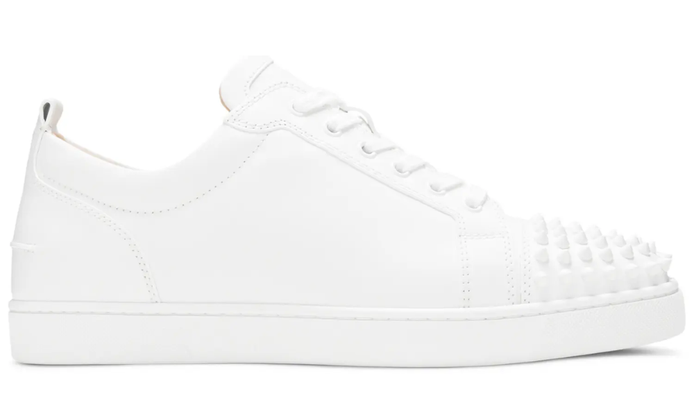 Christian Louboutin Louis Junior Spikes Flat Calf 'White' – Accessorio premium elegante