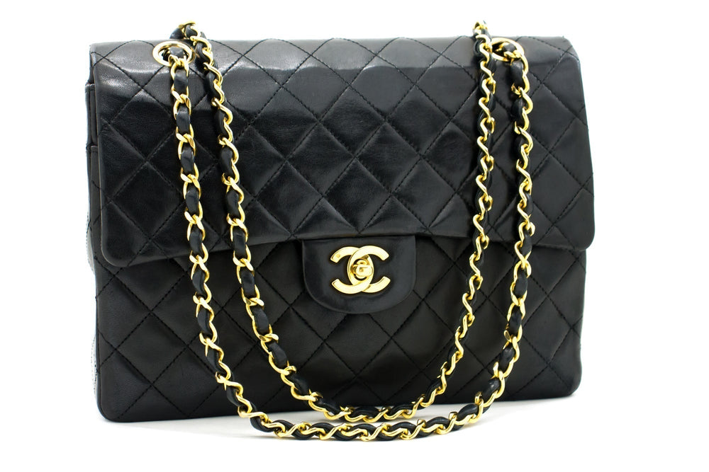 CHANEL 2.55 Double Flap Square Chain Shoulder Bag Black Lambskin h72 – Accessorio premium elegante