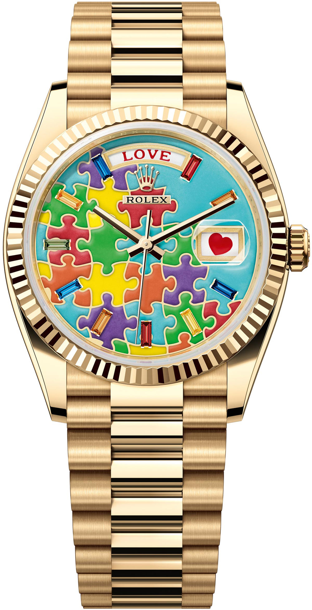 Rolex Day-Date 36 Puzzle Emoji Jigsaw Motif – Accessorio premium elegante