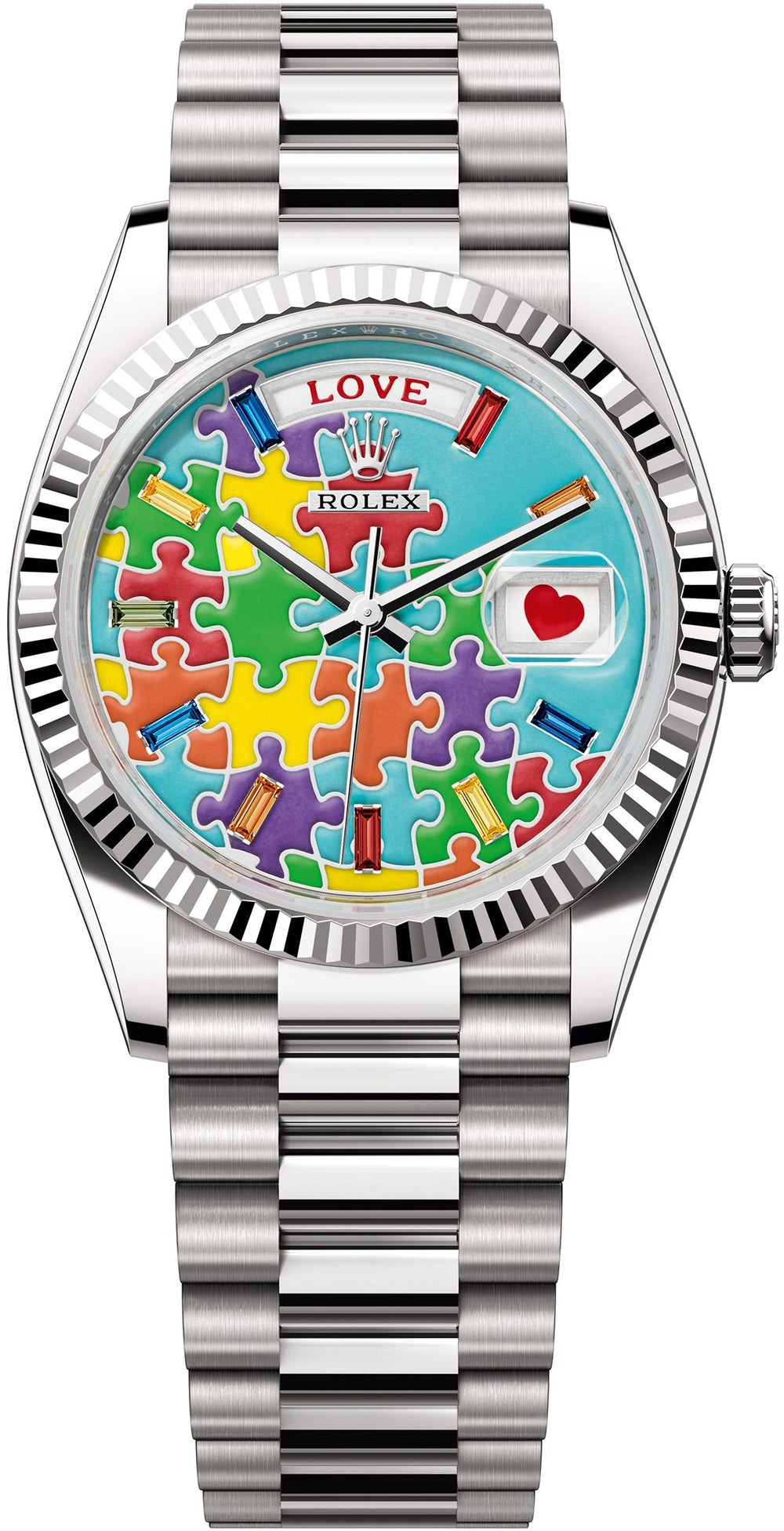 Rolex Day-Date 36 Puzzle Emoji Jigsaw Motif – Accessorio premium elegante