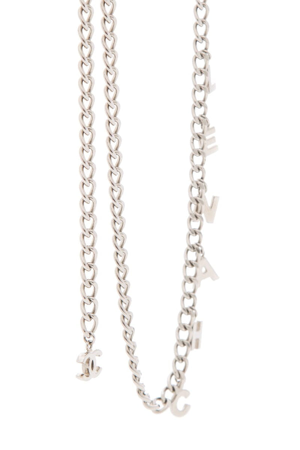 Chanel 2006 Silver Chain Letter Charm Belt – Accessorio premium elegante