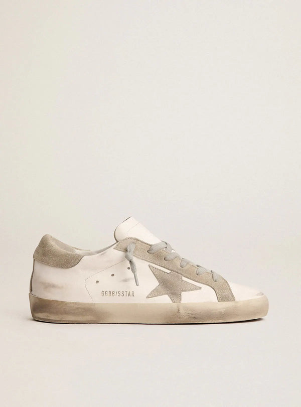 Super-Star con stella e talloncino in suede grigio
