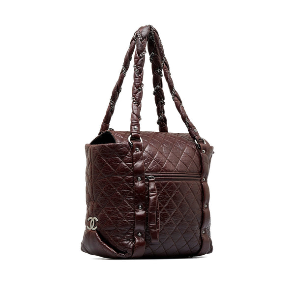 Brown Chanel Lady Braid Shopping Tote – Accessorio premium elegante