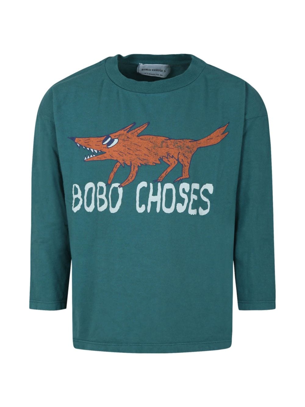 T-shirt con stampa grafica per bambino Bobo Choses verde con stampa logo sul davanti – Accessorio premium elegante