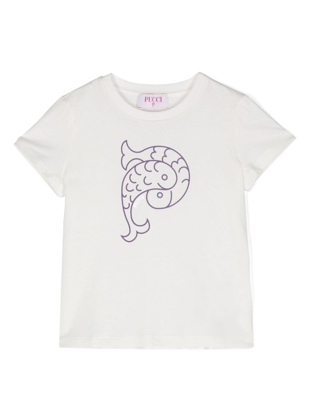 T shirt bianca per bambina con logo Emilio Pucci viola – Accessorio premium elegante