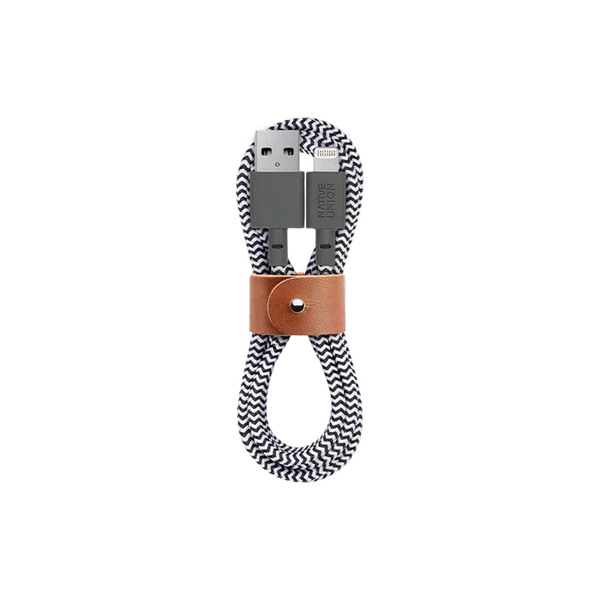 Native Union Belt Cable Ultra Strength Lightning to USB Cable 1.2m - Zebra – Accessorio premium elegante