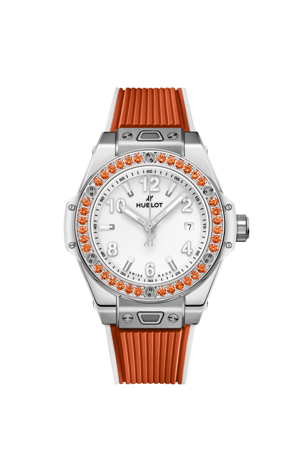 Hublot Big Bang One Click Joyful Steel Orange Ceramic Diamonds 33mm – Accessorio premium elegante