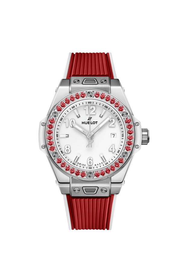 Hublot Big Bang One Click Joyful Steel Red Ceramic Diamonds 33mm – Accessorio premium elegante