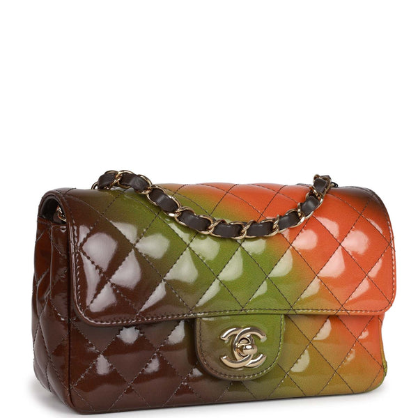 Chanel "Senegal Collection" Sunset Patent Leather Mini Classic Flap Bag Light Gold Hardware – Accessorio premium elegante