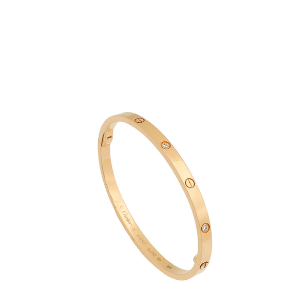 Cartier 18K Rose Gold 6 Diamond Love Small Model Bracelet 15 – Accessorio premium elegante