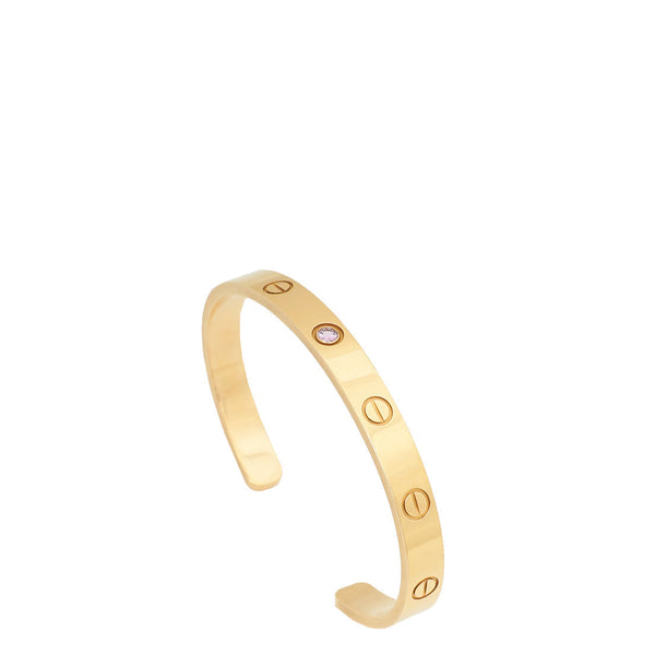 Cartier 18K Pink Gold 1 Diamond Cuff Love Bracelet 17 – Accessorio premium elegante