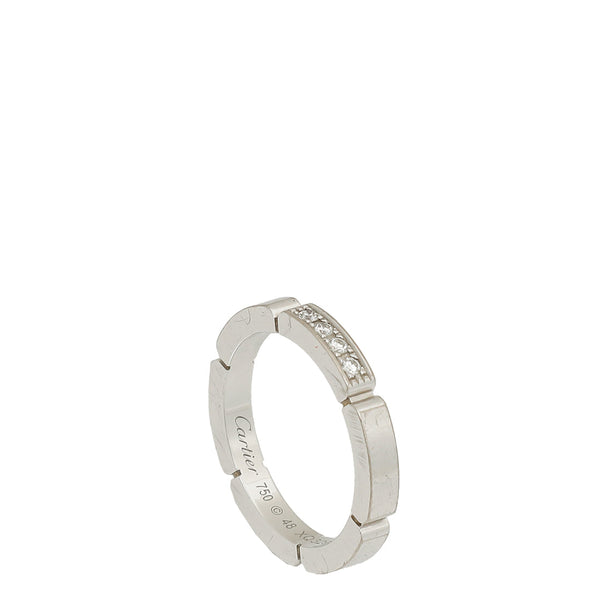 Cartier 18K White Gold Diamond Maillon Panthère Wedding Band Ring 48 – Accessorio premium elegante