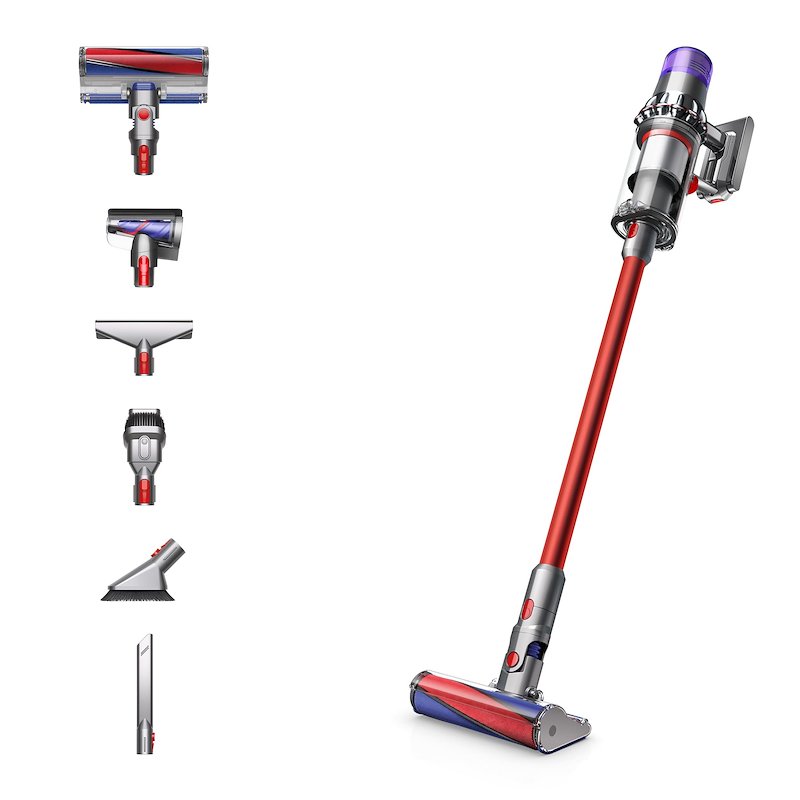 Dyson V11 Fluffy Nickel/Red – Accessorio premium elegante