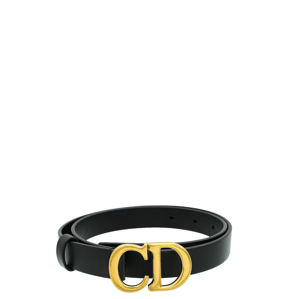 Christian Dior Black Ultrasoft CD Saddle 20mm Belt – Accessorio premium elegante