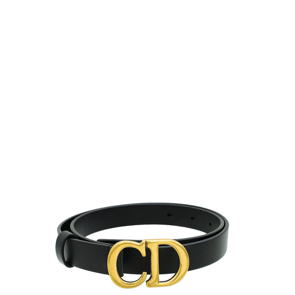 Christian Dior Black Ultrasoft CD Saddle 20mm Belt – Accessorio premium elegante