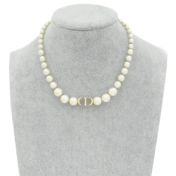 Christian Dior White 30 Montaigne Choker Necklace – Accessorio premium elegante