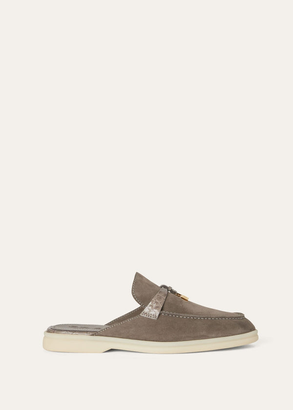 Mocassini Babouche Charms Walk in Suède Grigio Donna