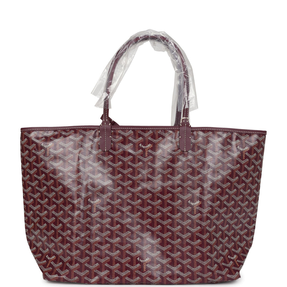 Goyard Goyardine Canvas Burgundy St. Louis PM Tote Palladium Hardware – Accessorio premium elegante