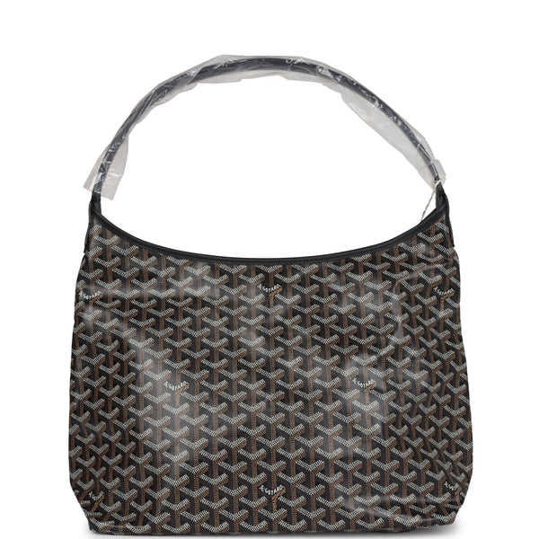 Goyard Goyardine Black Boheme Hobo Bag Palladium Hardware – Accessorio premium elegante