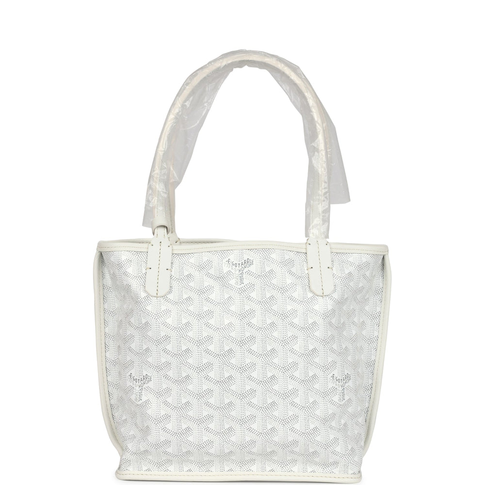 Goyard Goyardine Anjou White Mini Bag Palladium Hardware – Accessorio premium elegante