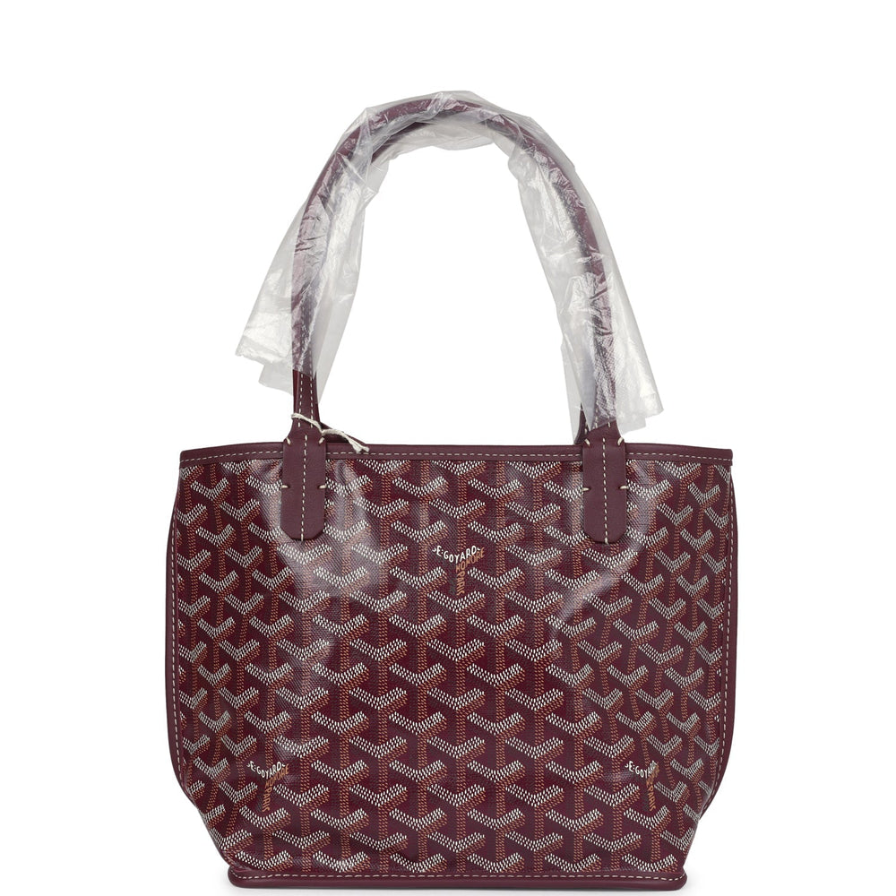 Goyard Goyardine Burgundy Anjou Mini Bag Palladium Hardware – Accessorio premium elegante