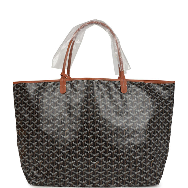 Goyard Goyardine Black and Brown St. Louis GM Tote Bag Palladium Hardware – Accessorio premium elegante