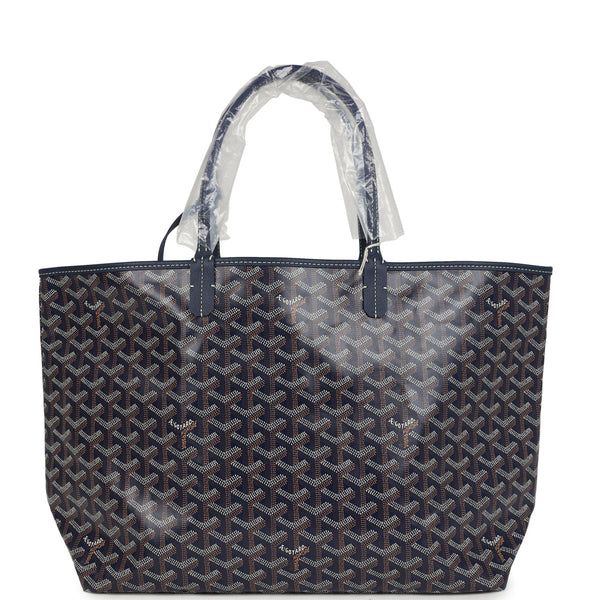 Goyard Goyardine Navy Blue Saint Louis PM Tote Bag Palladium Hardware – Accessorio premium elegante