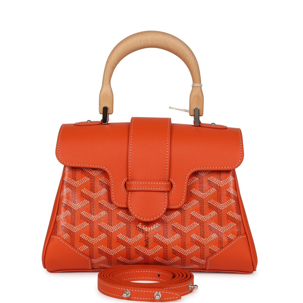 Goyard Saigon Souple Mini Orange Goyardine Palladium Hardware – Accessorio premium elegante