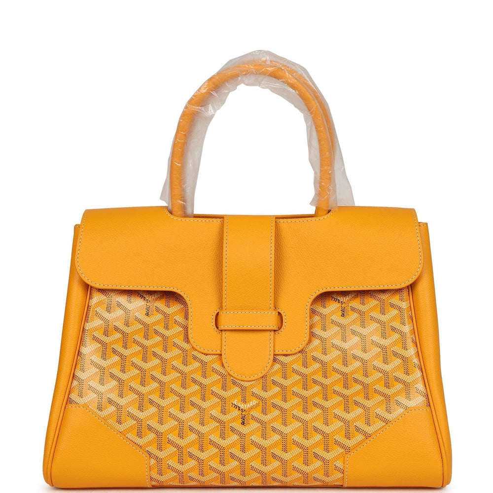 Goyard Saigon Tote Yellow Goyardine Canvas Palladium Hardware – Accessorio premium elegante