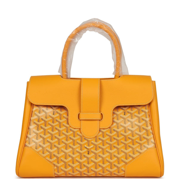 Goyard Saigon Tote Yellow Goyardine Canvas Palladium Hardware – Accessorio premium elegante